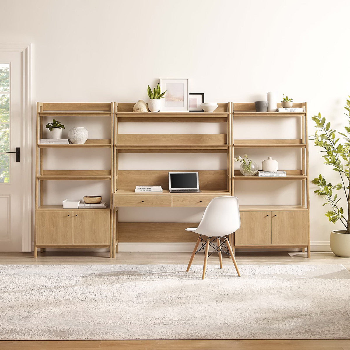 Bixby 3-Piece Wood Office Desk and Bookshelf by Modway, photo 20 of 30