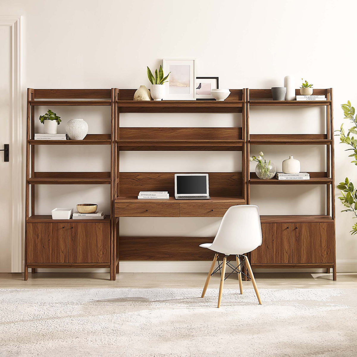 Bixby 3-Piece Wood Office Desk and Bookshelf by Modway, photo 24 of 30