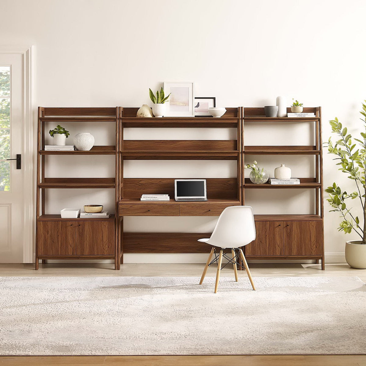 Bixby 3-Piece Wood Office Desk and Bookshelf by Modway, photo 25 of 30