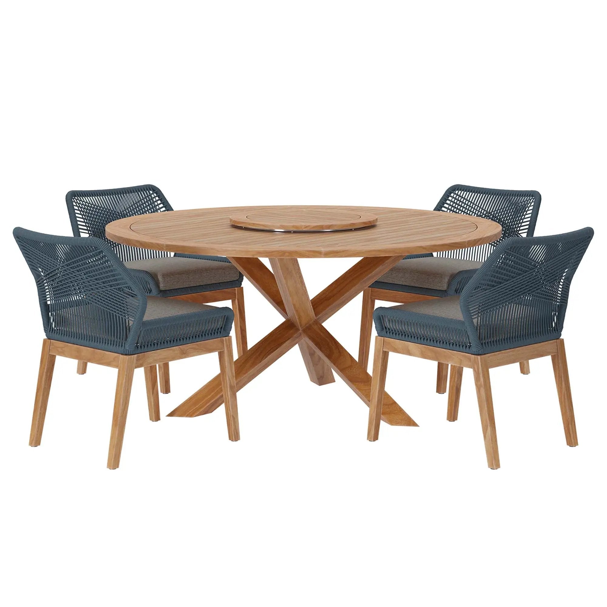 Wellspring 5-Piece Outdoor Patio Teak Wood Dining Set by Modway by HouseOfZazla