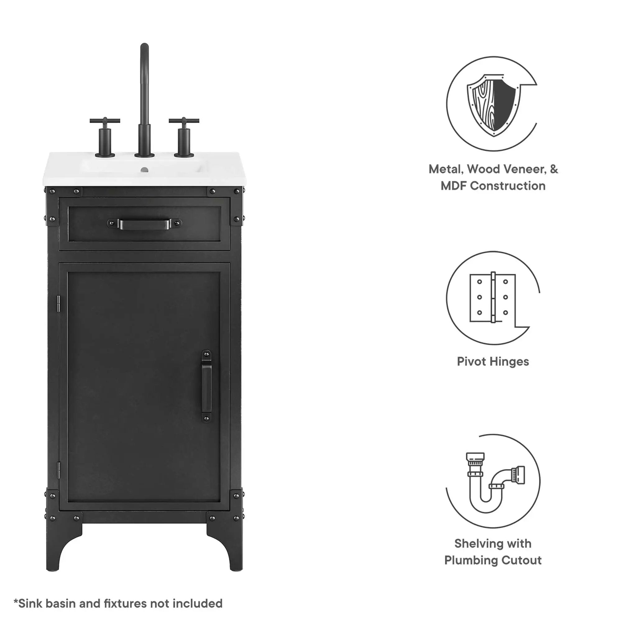 Steamforge 18" Bathroom Vanity Cabinet by HouseOfZazla
