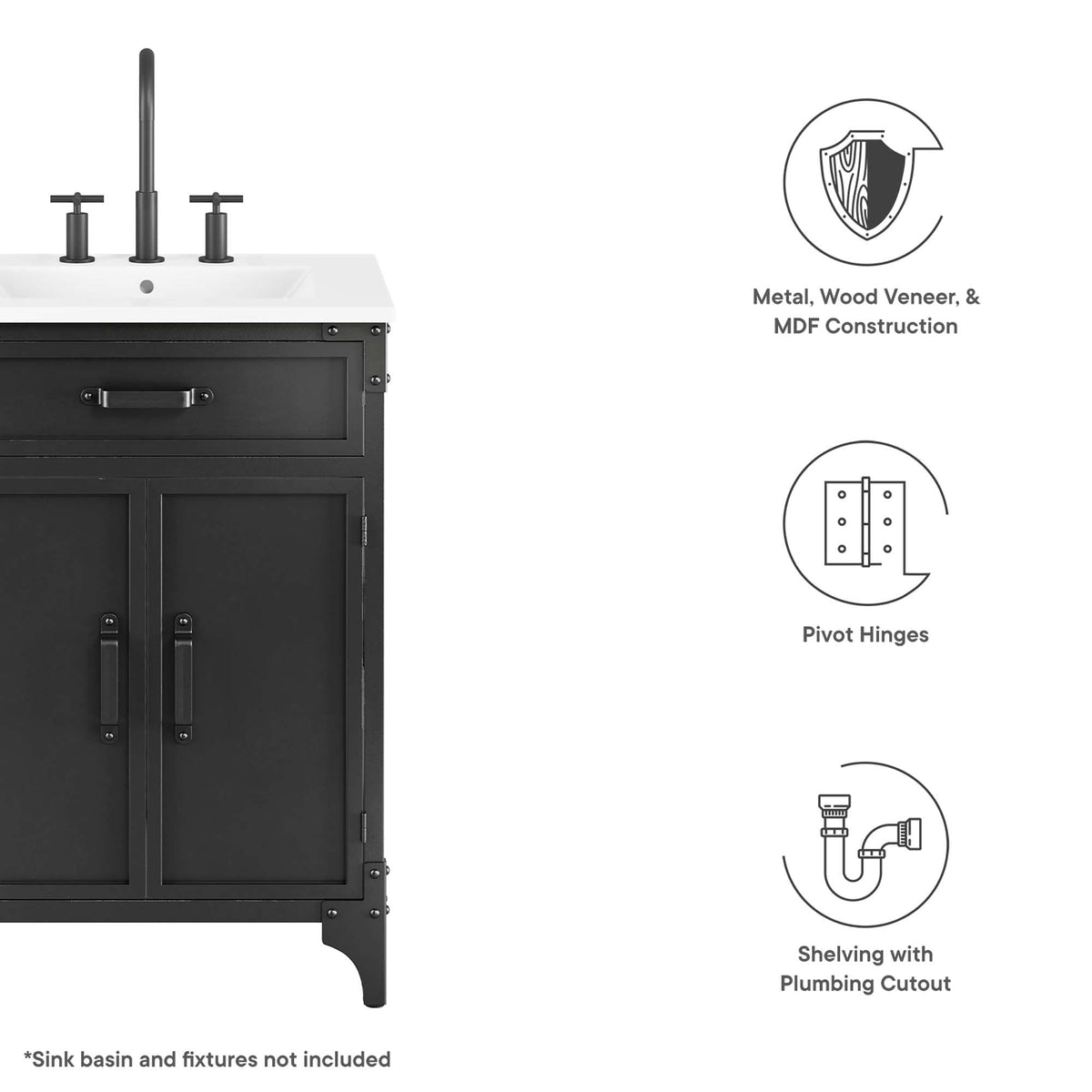 Steamforge Bathroom Vanity Cabinet (Sink Basin Not Included) by Modway, photo 2 of 18