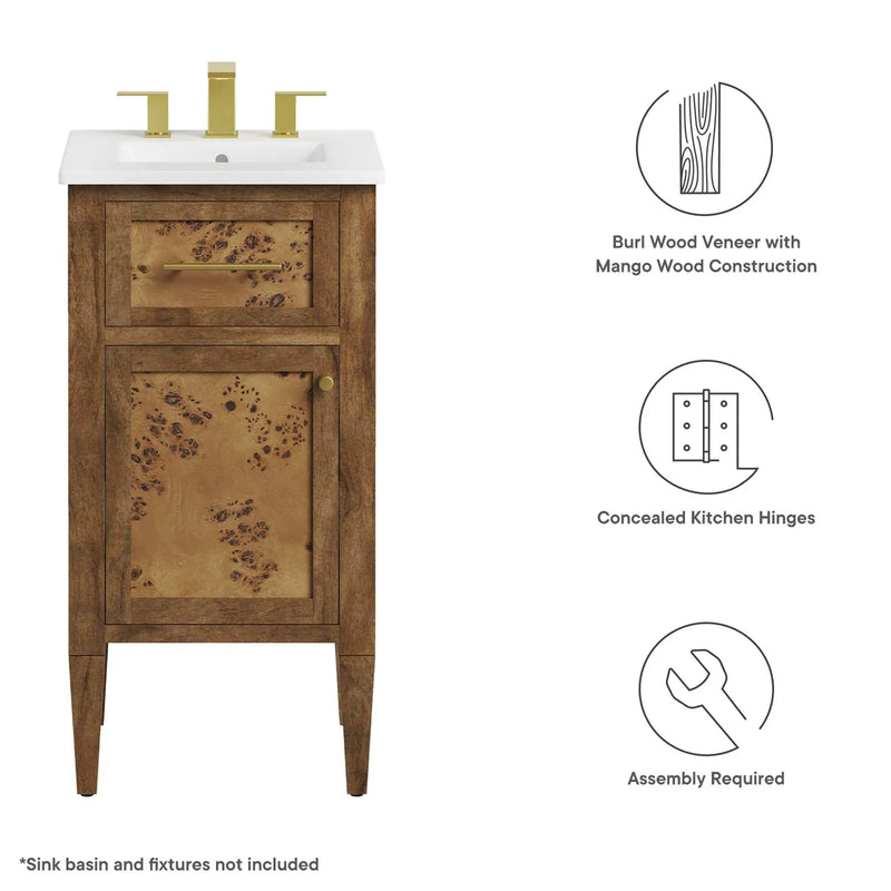 Elysian 18" Wood Bathroom Vanity Cabinet by HouseOfZazla