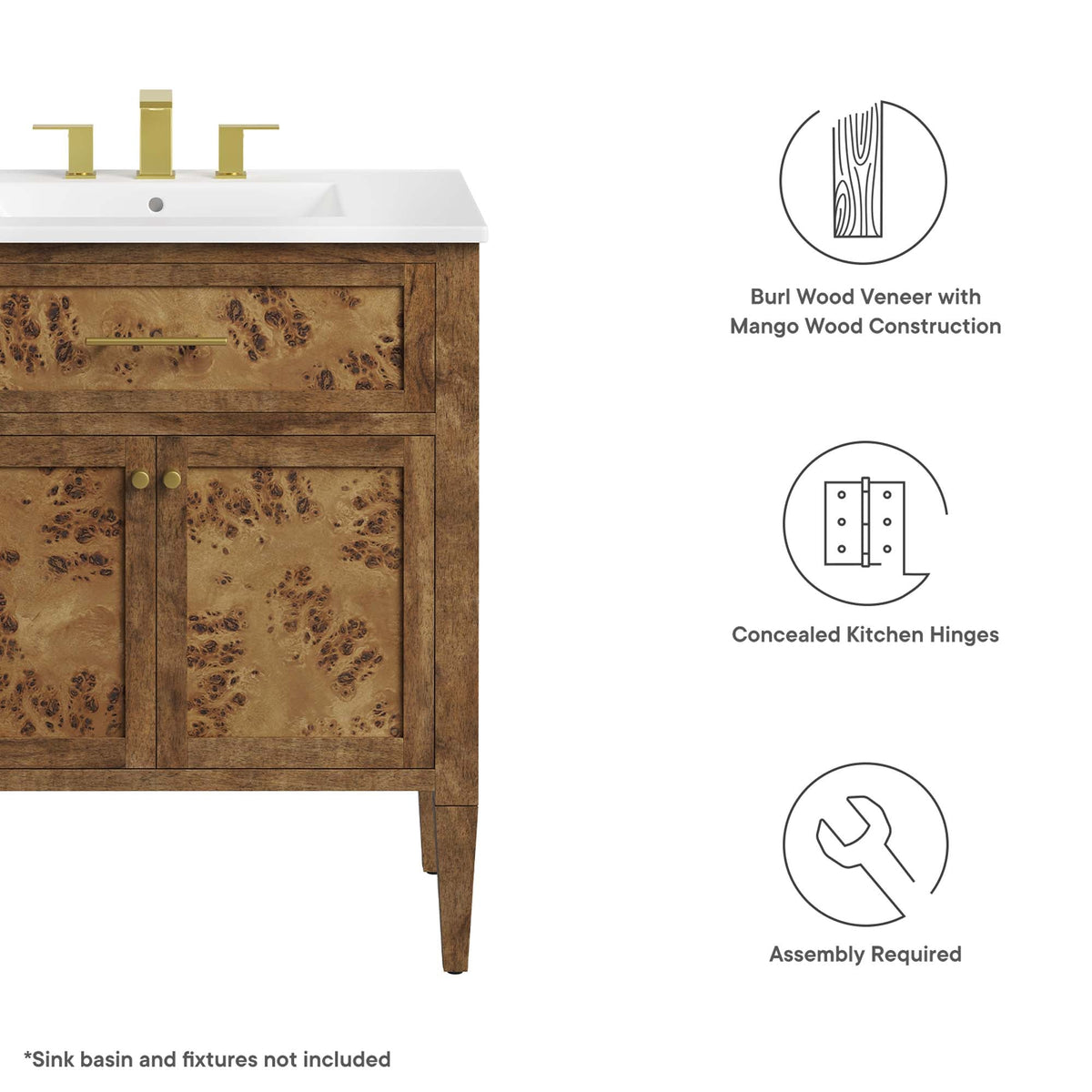 Elysian 30" Bathroom Vanity Cabinet (Sink Basin Not Included) by Modway, photo 3 of 20