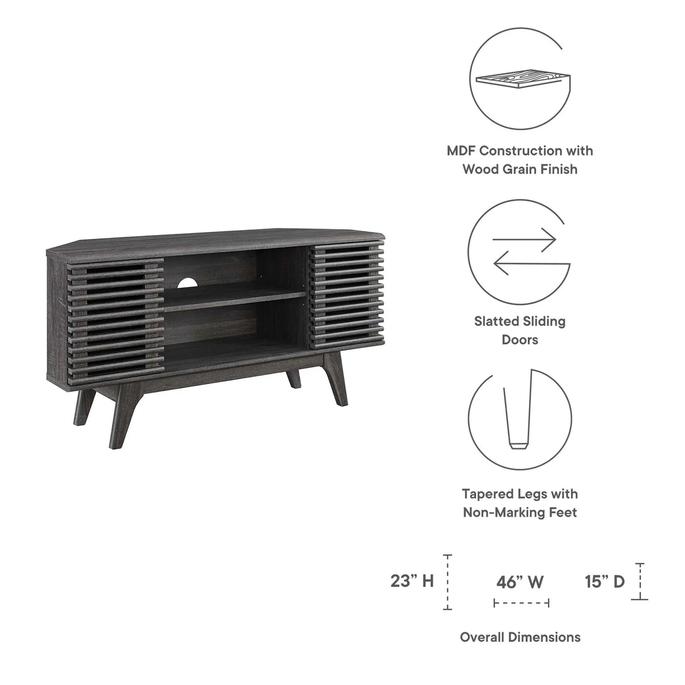 Render 46" Corner TV Stand by Modway by HouseOfZazla