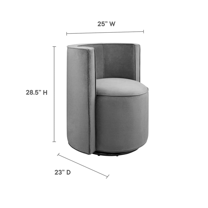 Della Performance Velvet Fabric Swivel Chair by Modway by HouseOfZazla