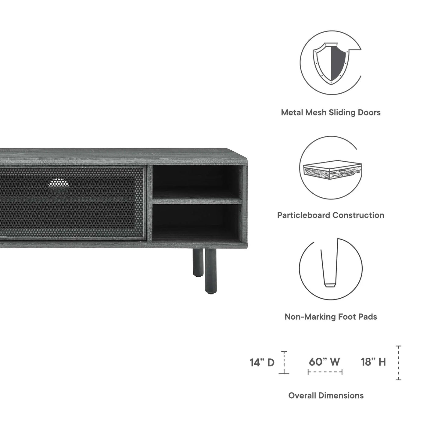 Kurtis 60" TV Stand by Modway by HouseOfZazla