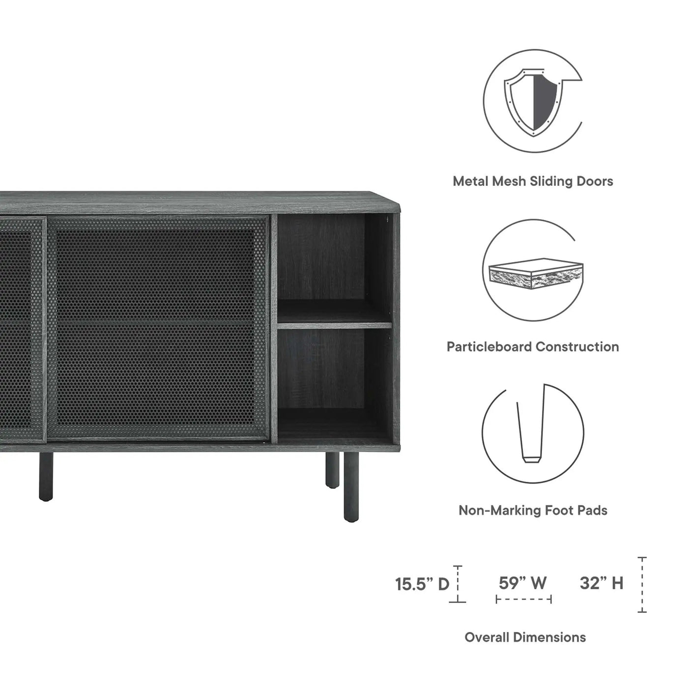 Kurtis 59" Sideboard by Modway by HouseOfZazla