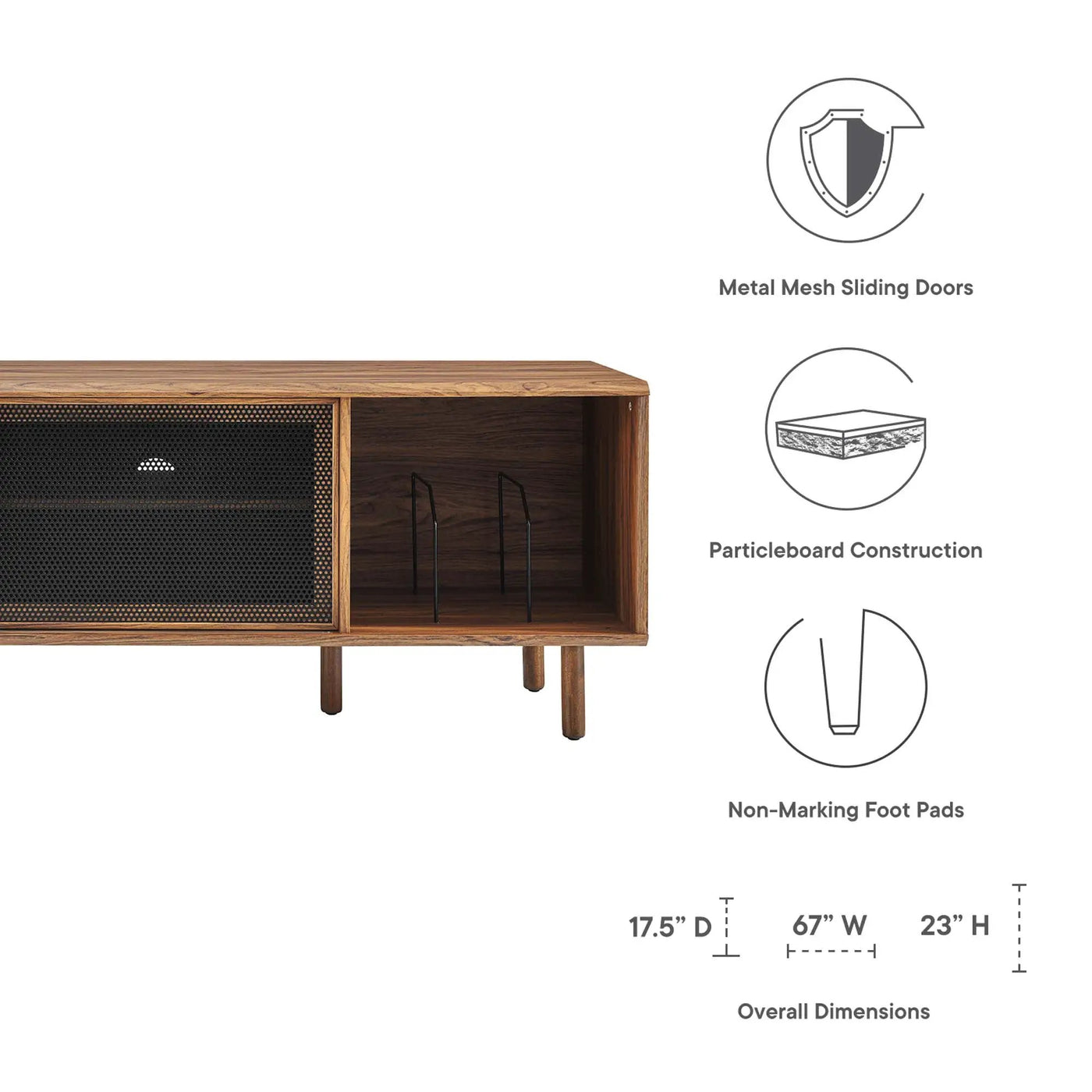Kurtis 67" TV and Vinyl Record Stand by Modway by HouseOfZazla
