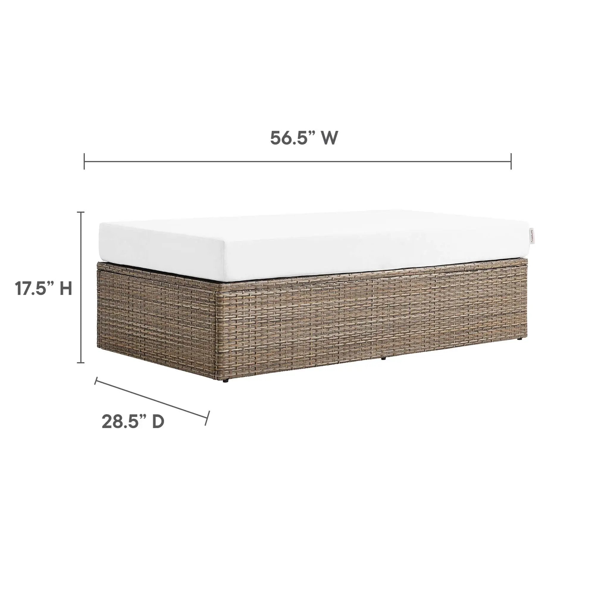 Convene Outdoor Patio Rectangle Ottoman by Modway by HouseOfZazla