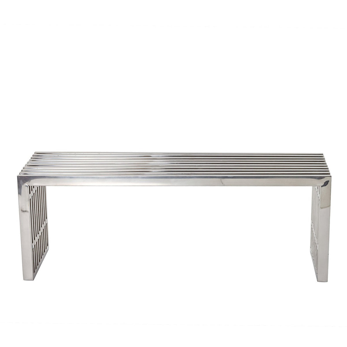 Gridiron Medium Stainless Steel Bench by Modway, photo 8 of 11