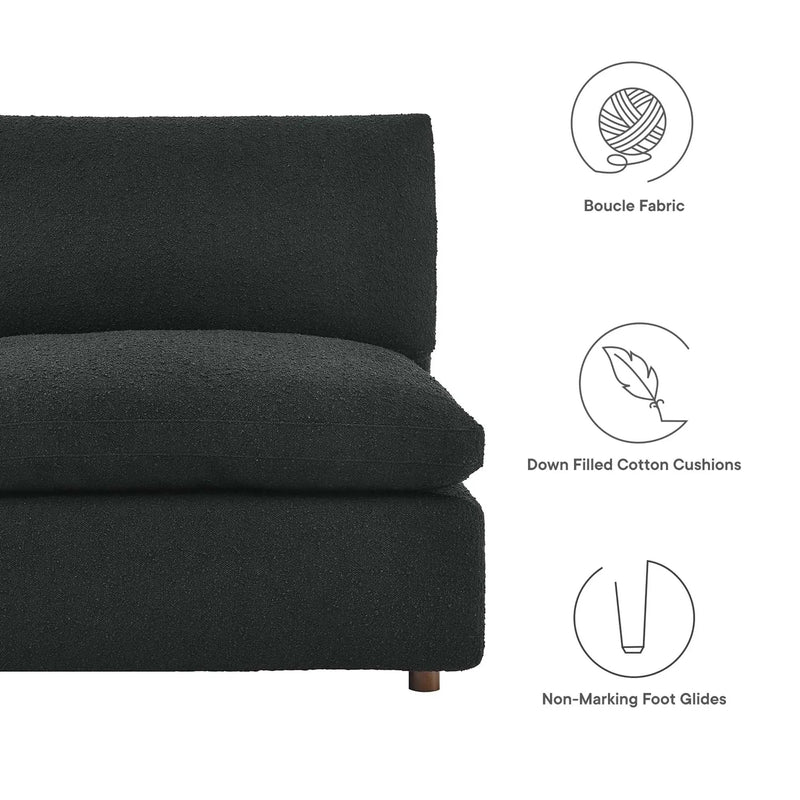 Commix Down Filled Overstuffed Boucle Fabric Armless Chair by Modway by HouseOfZazla