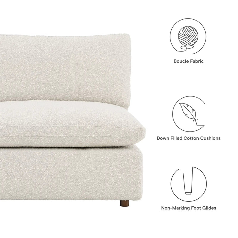 Commix Down Filled Overstuffed Boucle Fabric Armless Chair by Modway by HouseOfZazla