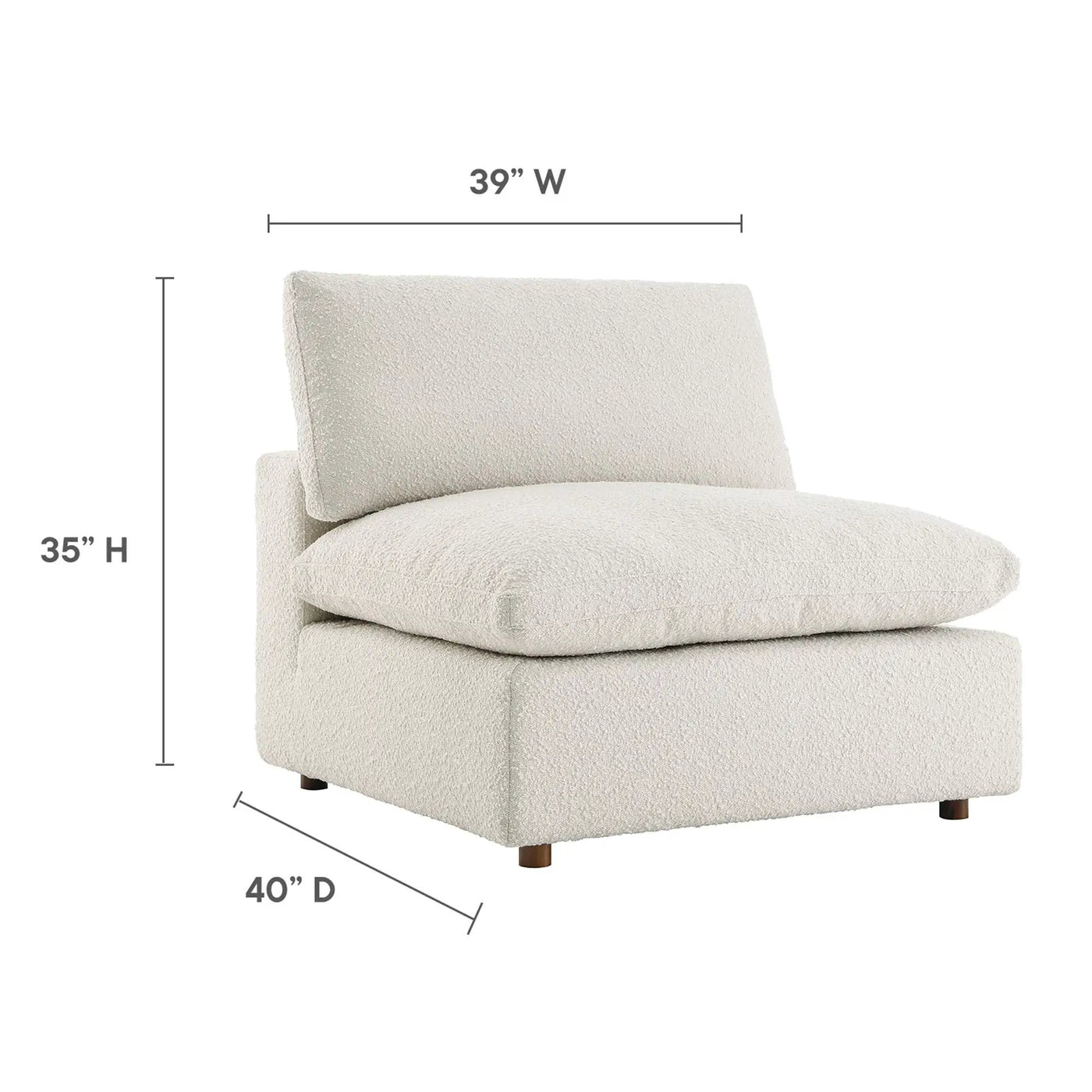 Commix Down Filled Overstuffed Boucle Fabric Armless Chair by Modway by HouseOfZazla