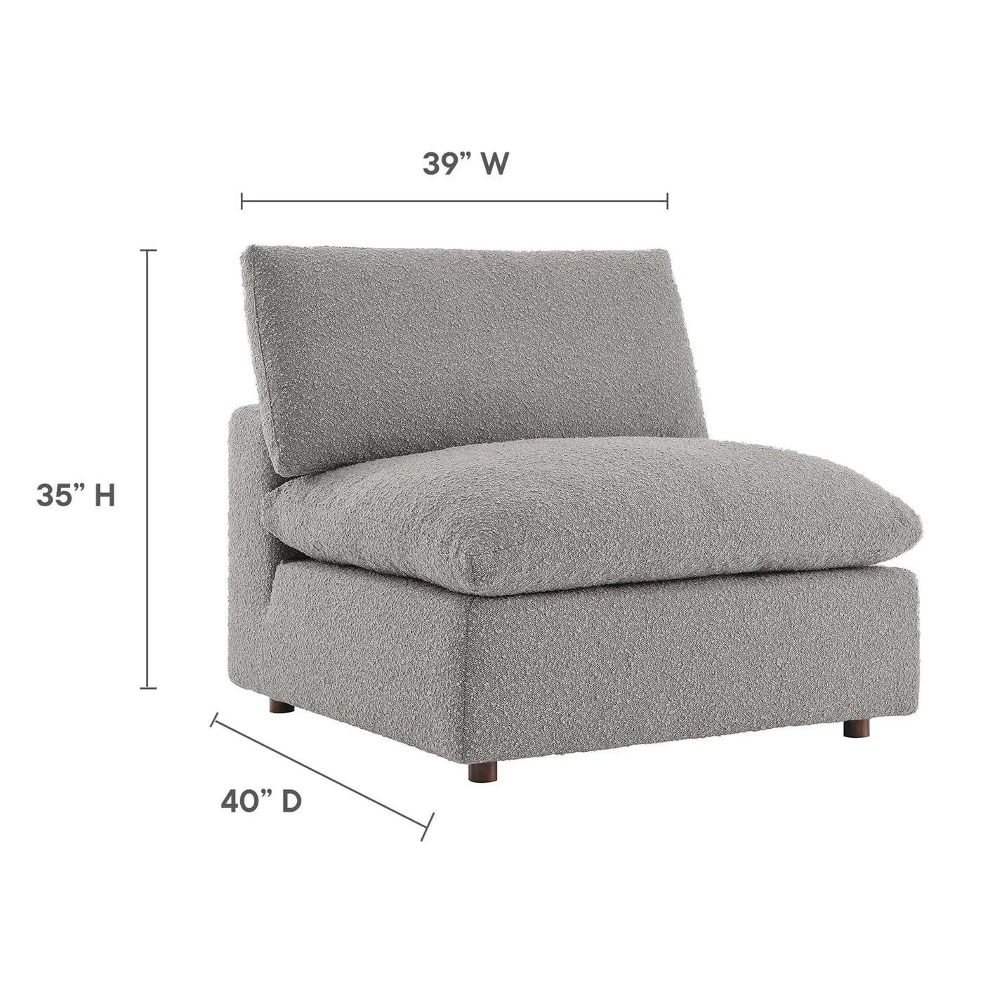 Commix Down Filled Overstuffed Boucle Fabric Armless Chair by Modway by HouseOfZazla