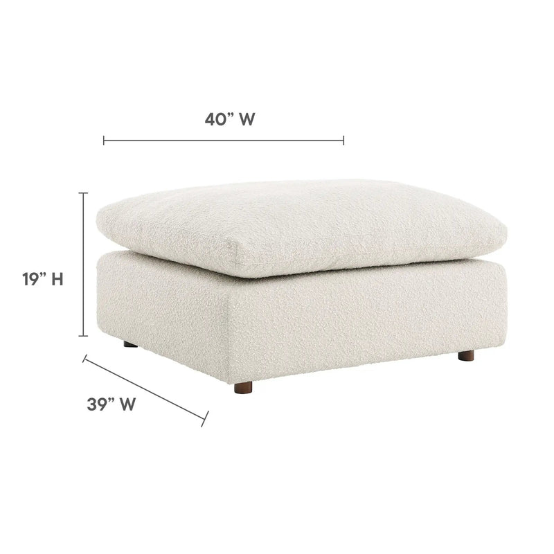 Commix Down Filled Overstuffed Boucle Fabric Ottoman by Modway by HouseOfZazla