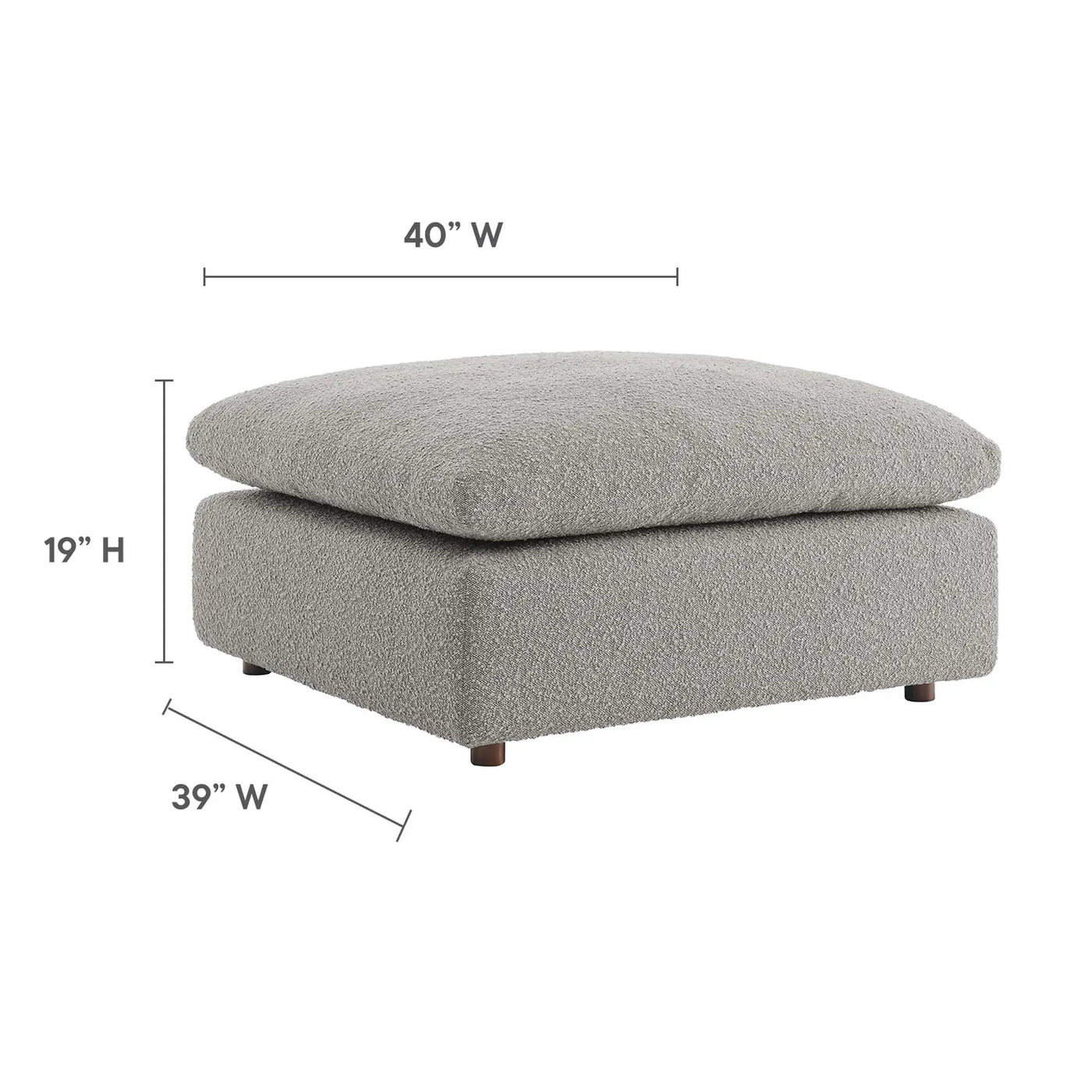 Commix Down Filled Overstuffed Boucle Fabric Ottoman by Modway by HouseOfZazla