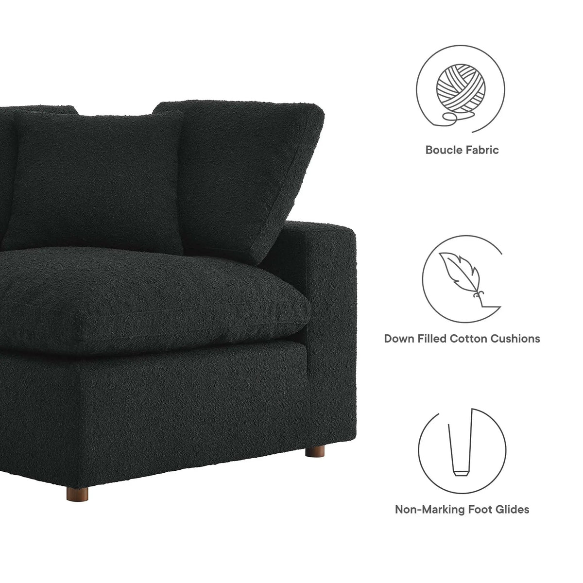 Commix Down Filled Overstuffed Boucle Fabric Corner Chair by Modway by HouseOfZazla