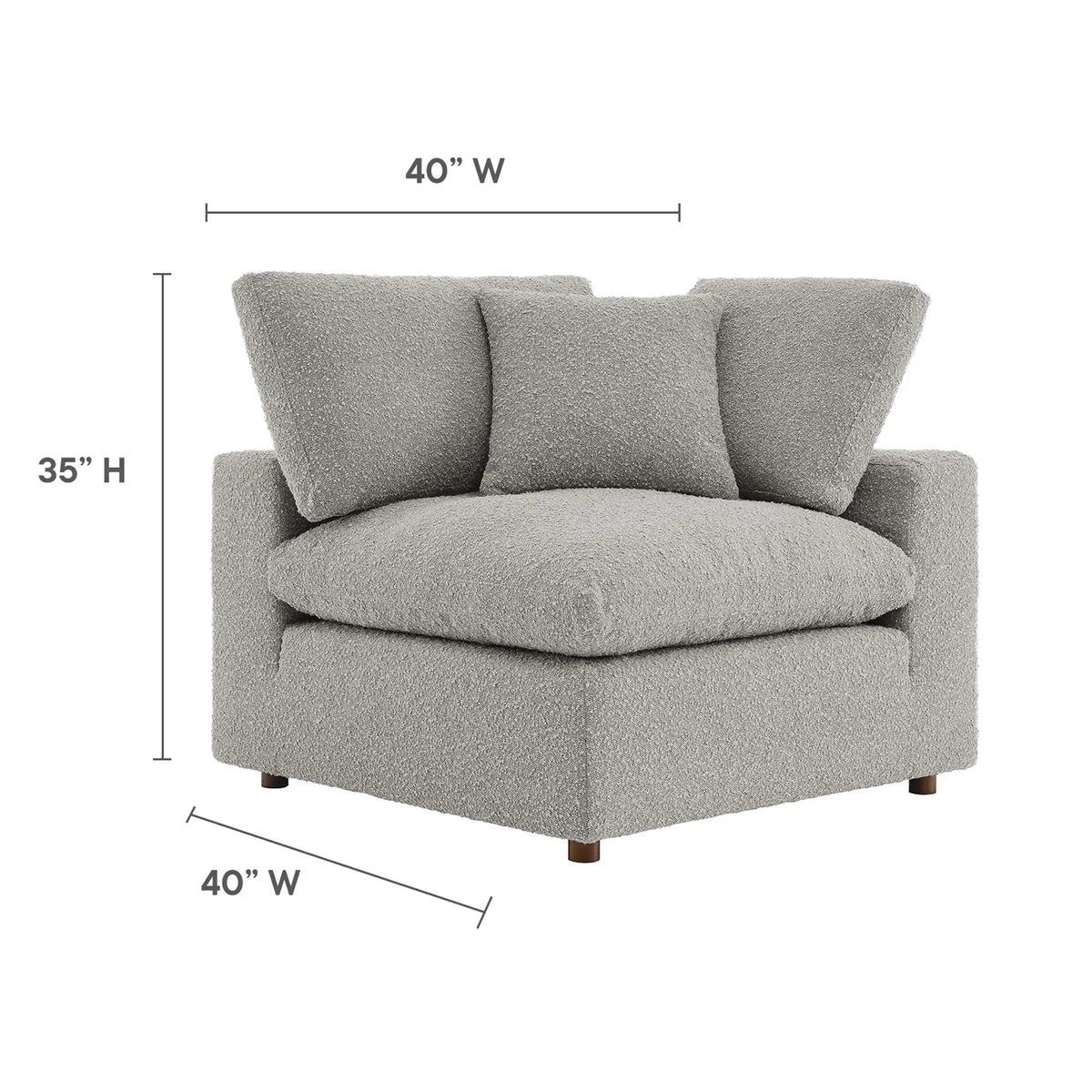 Commix Down Filled Overstuffed Boucle Fabric Corner Chair by Modway by HouseOfZazla