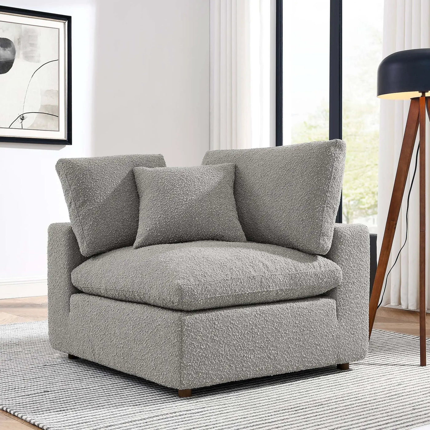 Commix Down Filled Overstuffed Boucle Fabric Corner Chair by Modway by HouseOfZazla