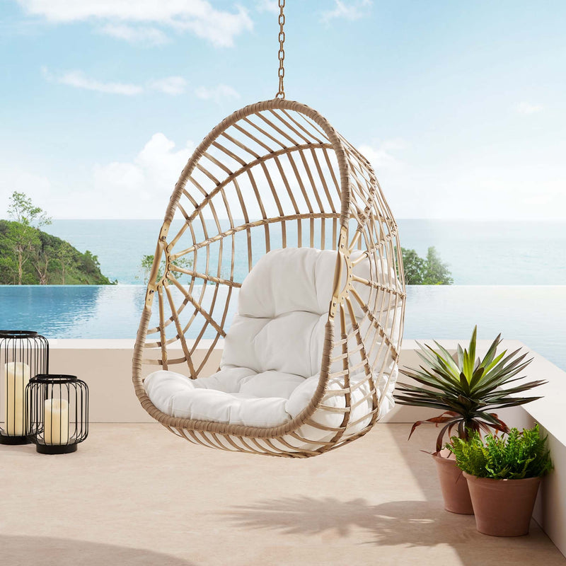 Amalie Wicker Rattan Outdoor Patio Rattan Swing Chair without Stand by Modway, photo 7 of 8