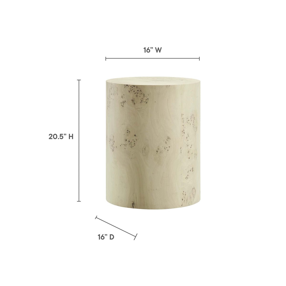 Cosmos 16" Round Burl Wood Side Table by Modway, photo 2 of 18
