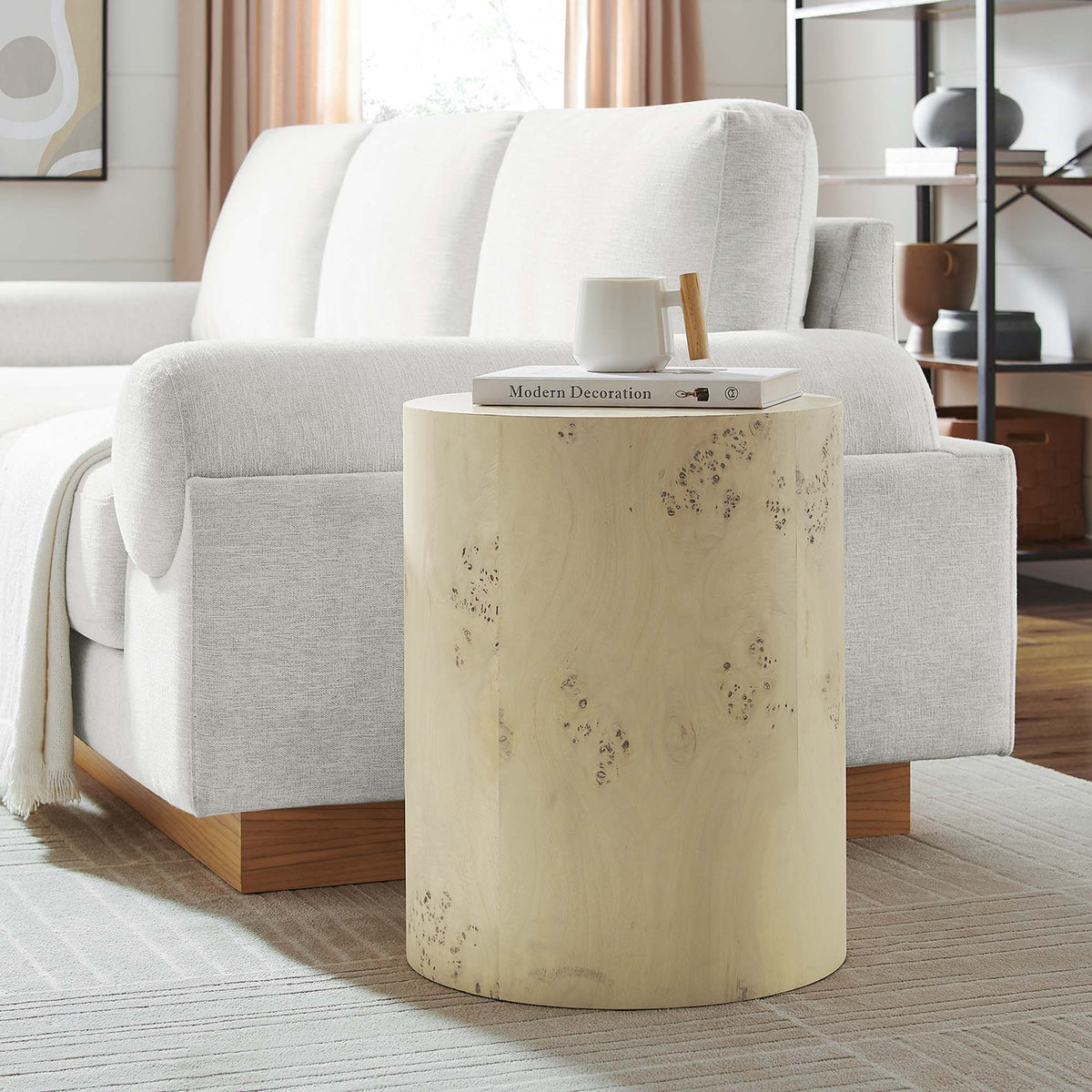 Cosmos 16" Round Burl Wood Side Table by Modway, photo 8 of 18