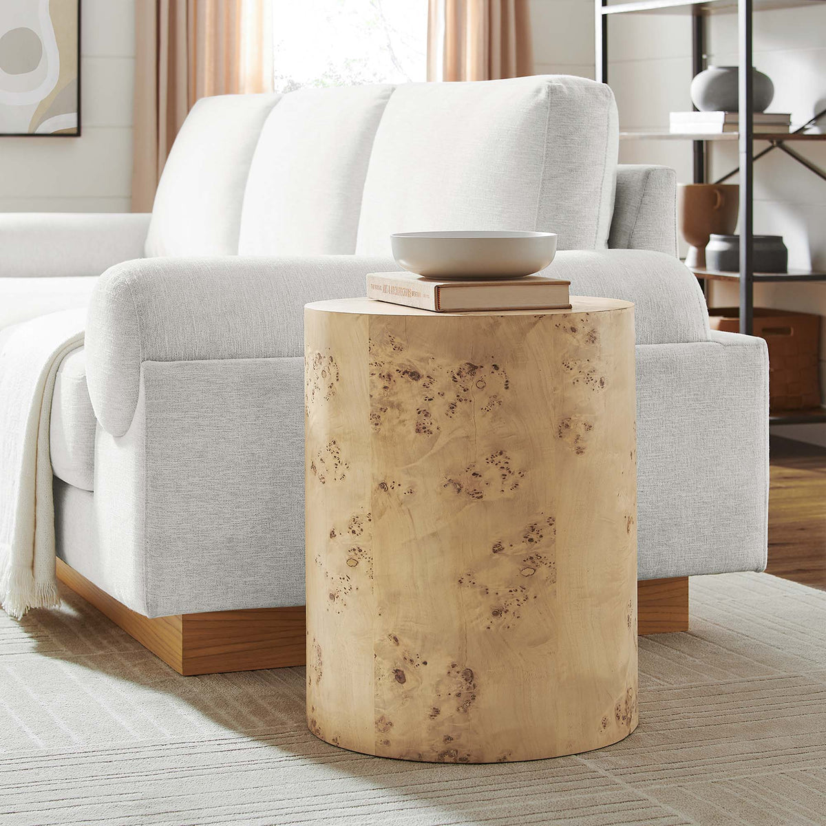 Cosmos 16" Round Burl Wood Side Table by Modway, photo 17 of 18