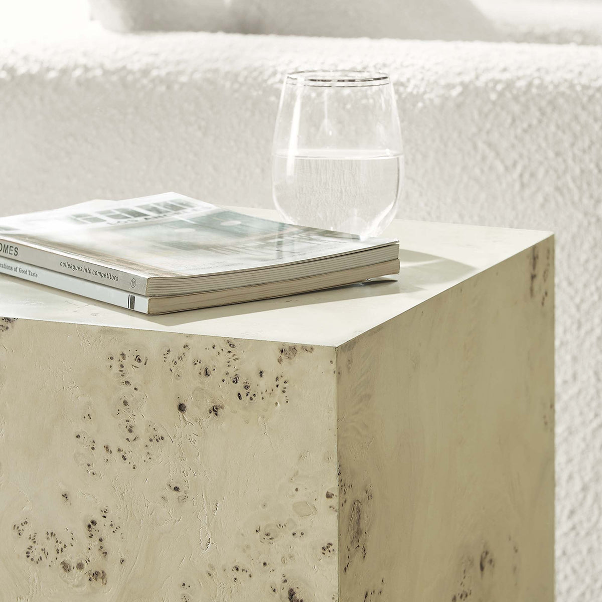 Cosmos 16" Square Burl Wood Side Table by Modway, photo 9 of 18