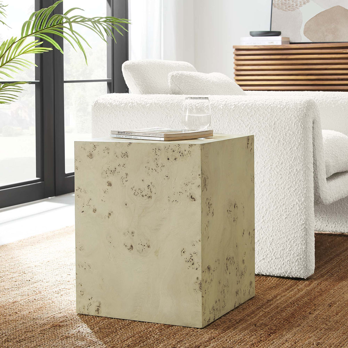 Cosmos 16" Square Burl Wood Side Table by Modway, photo 8 of 18