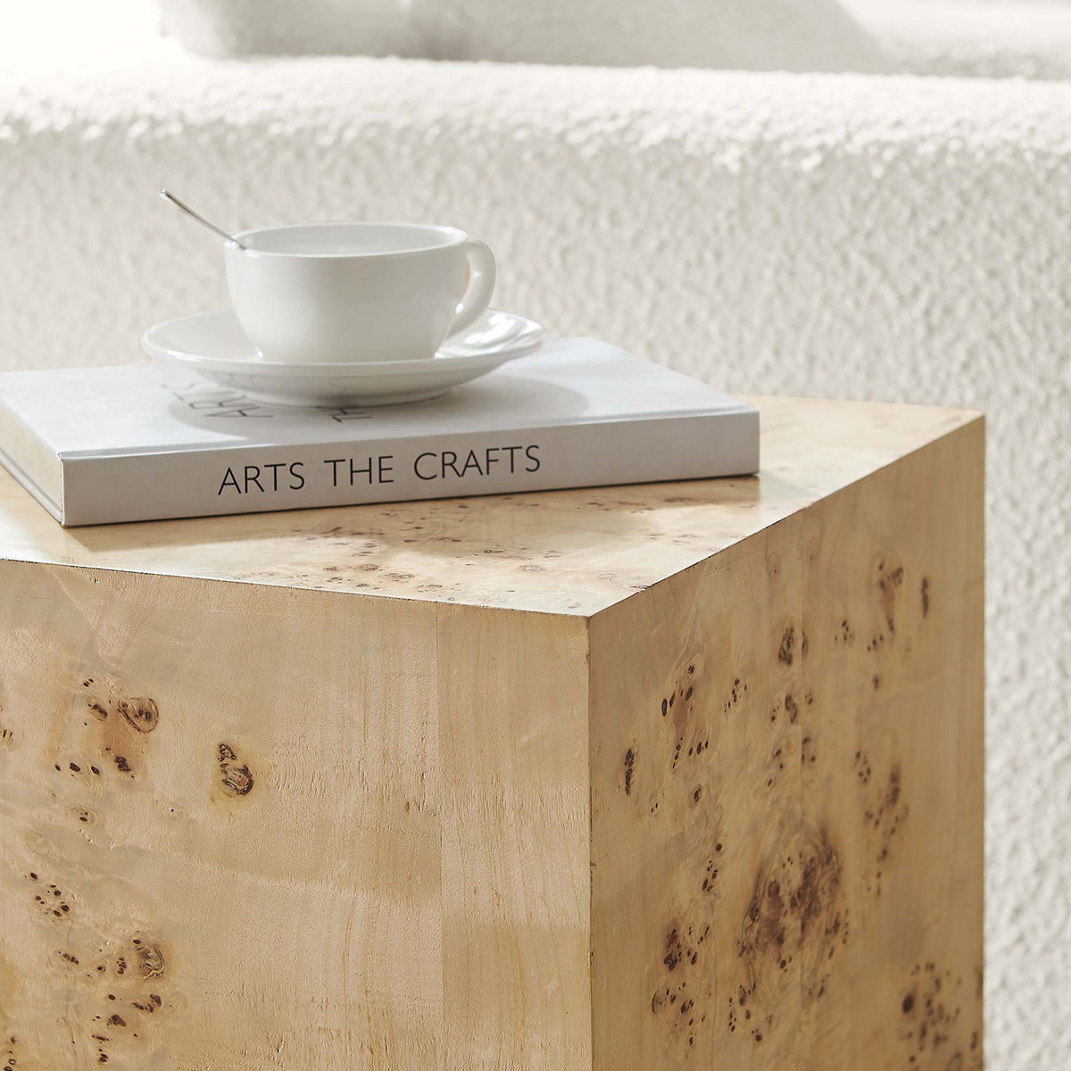 Cosmos 16" Square Burl Wood Side Table by Modway, photo 18 of 18