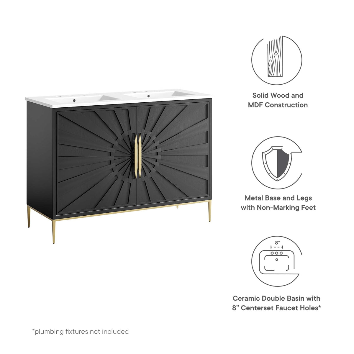 Awaken 48" Double Sink Bathroom Vanity by Modway, photo 10 of 14