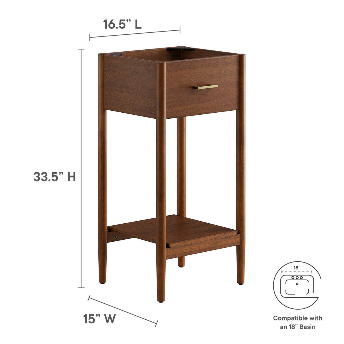 Zaire Bathroom Vanity Cabinet (Sink Basin Not Included) by Modway, photo 12 of 41