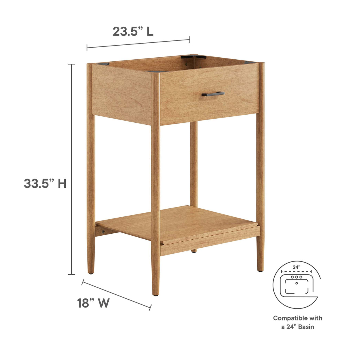 Zaire Bathroom Vanity Cabinet (Sink Basin Not Included) by Modway, photo 21 of 41