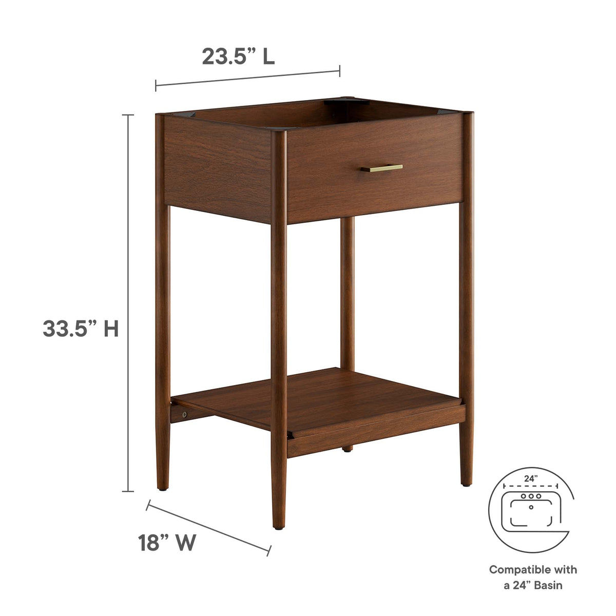 Zaire Bathroom Vanity Cabinet (Sink Basin Not Included) by Modway, photo 30 of 41