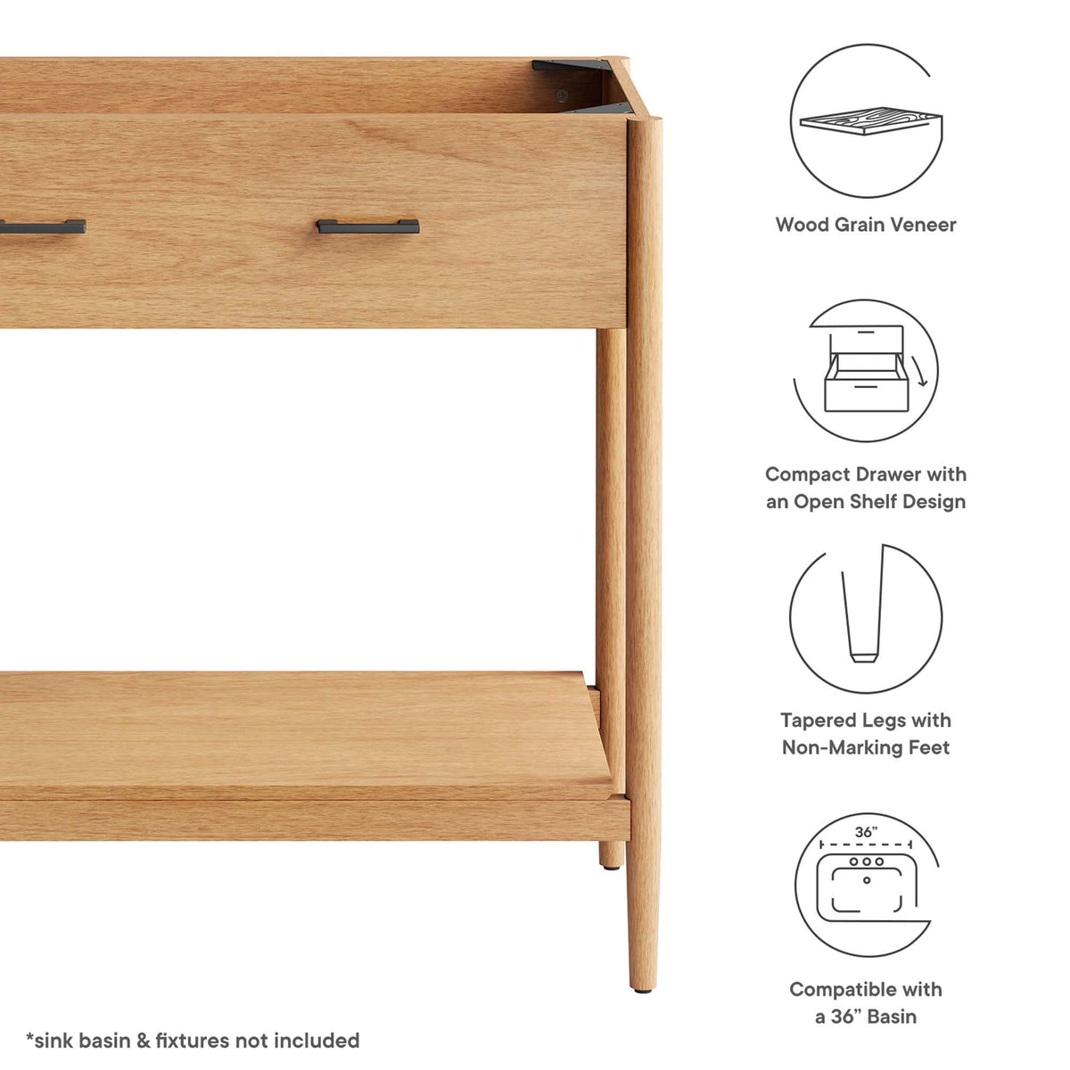 Zaire Bathroom Vanity Cabinet (Sink Basin Not Included) by Modway, photo 38 of 41