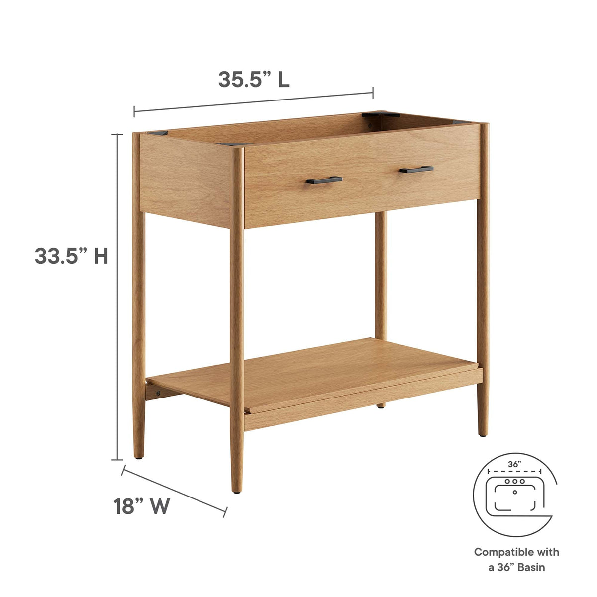 Zaire Bathroom Vanity Cabinet (Sink Basin Not Included) by Modway, photo 39 of 41