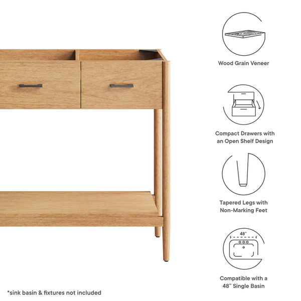 Zaire 48" Single Sink Compatible Bathroom Vanity Cabinet (Sink Basin Not Included) by Modway, photo 2 of 20