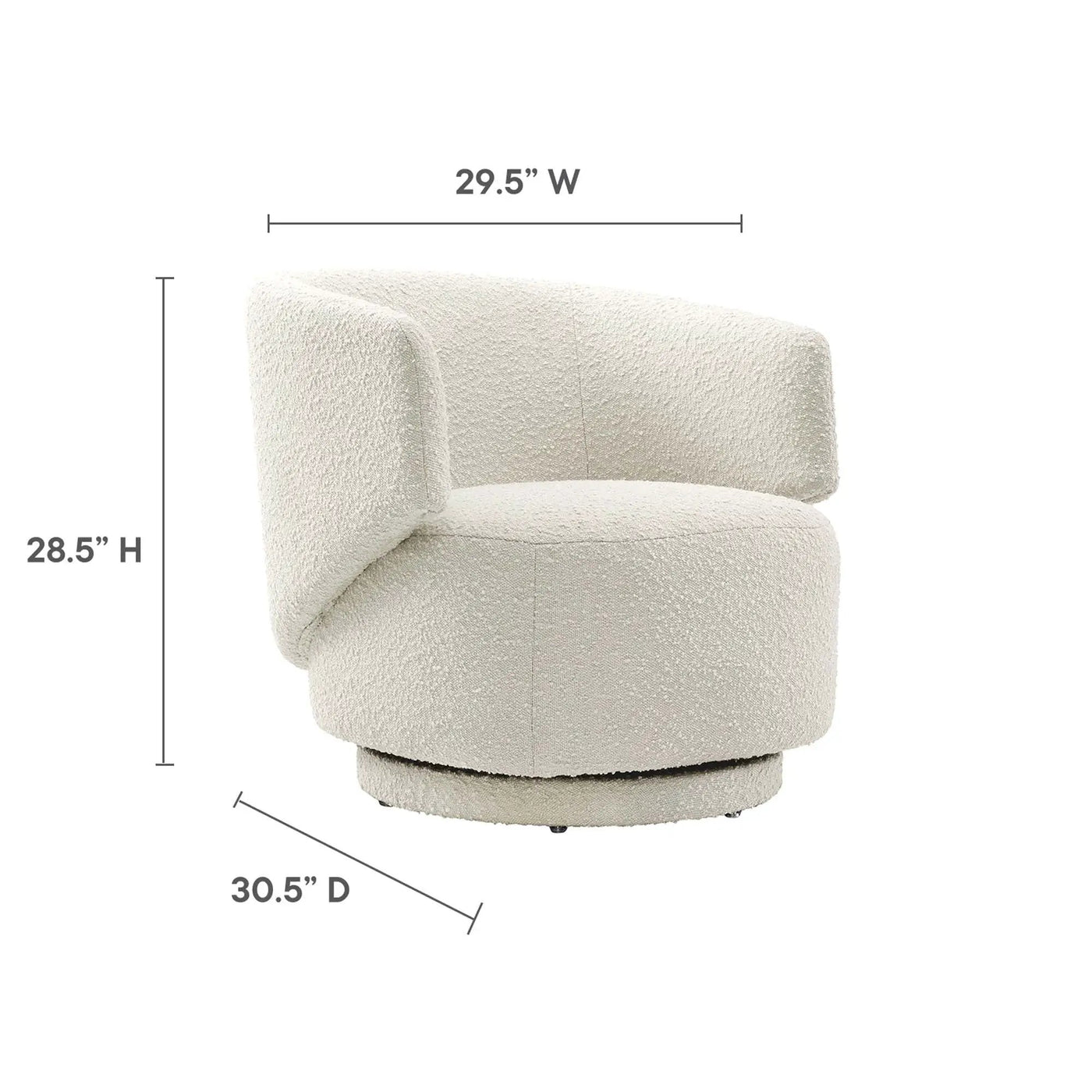 Celestia Boucle Fabric Swivel Chair by Modway by HouseOfZazla