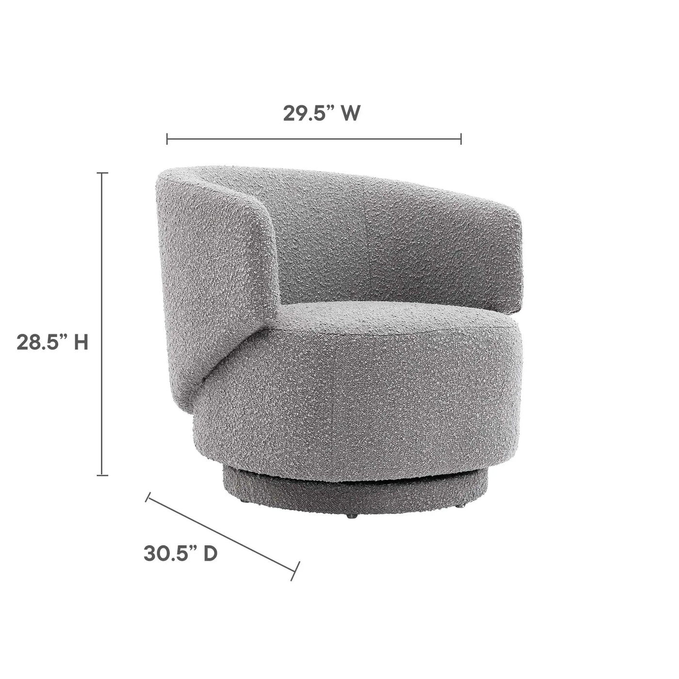 Celestia Boucle Fabric Swivel Chair by Modway by HouseOfZazla