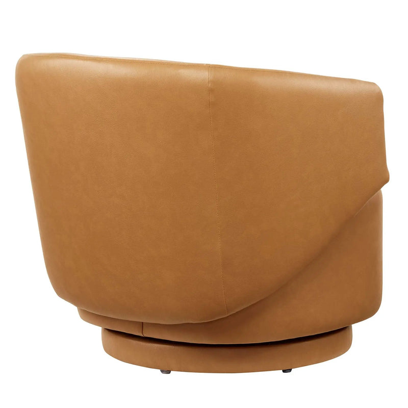 Celestia Vegan Leather Fabric and Wood Swivel Chair by Modway by HouseOfZazla