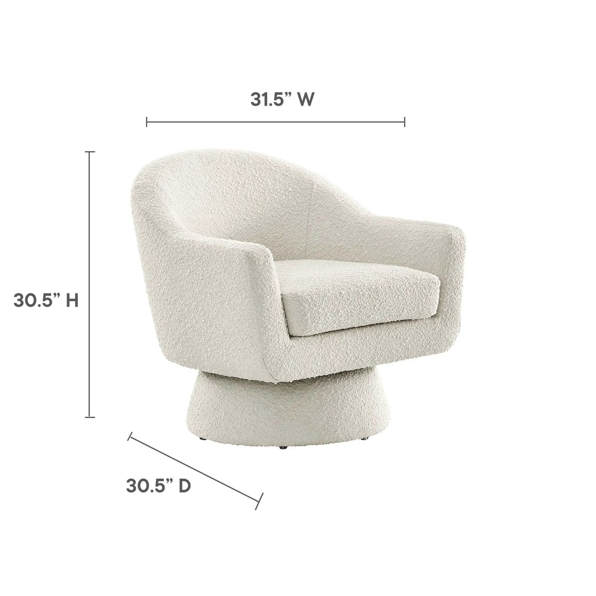 Astral Boucle Fabric Swivel Chair by Modway by HouseOfZazla