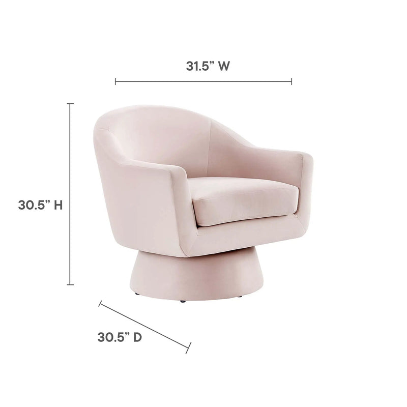 Astral Performance Velvet Fabric and Wood Swivel Chair by Modway by HouseOfZazla