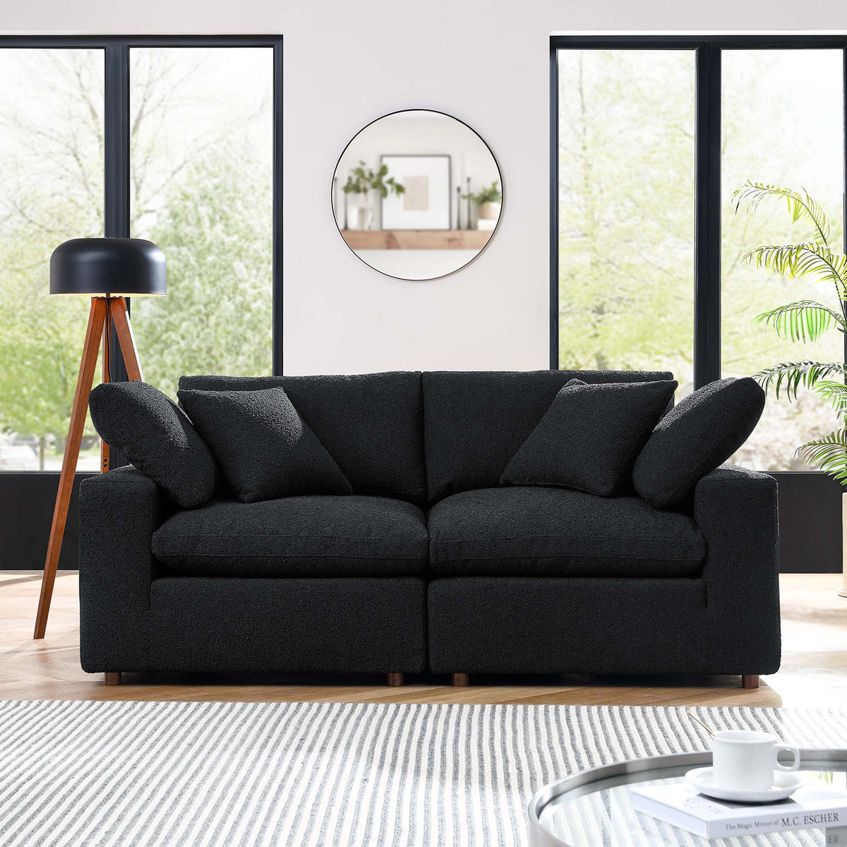 Commix Down Filled Overstuffed Boucle Fabric Loveseat by Modway, photo 4 of 15