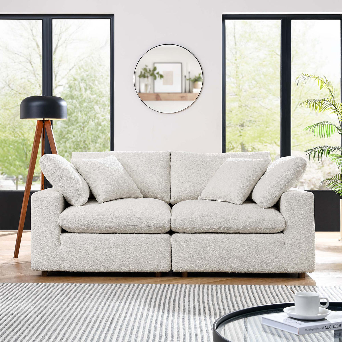 Commix Down Filled Overstuffed Boucle Fabric Loveseat by Modway, photo 9 of 15