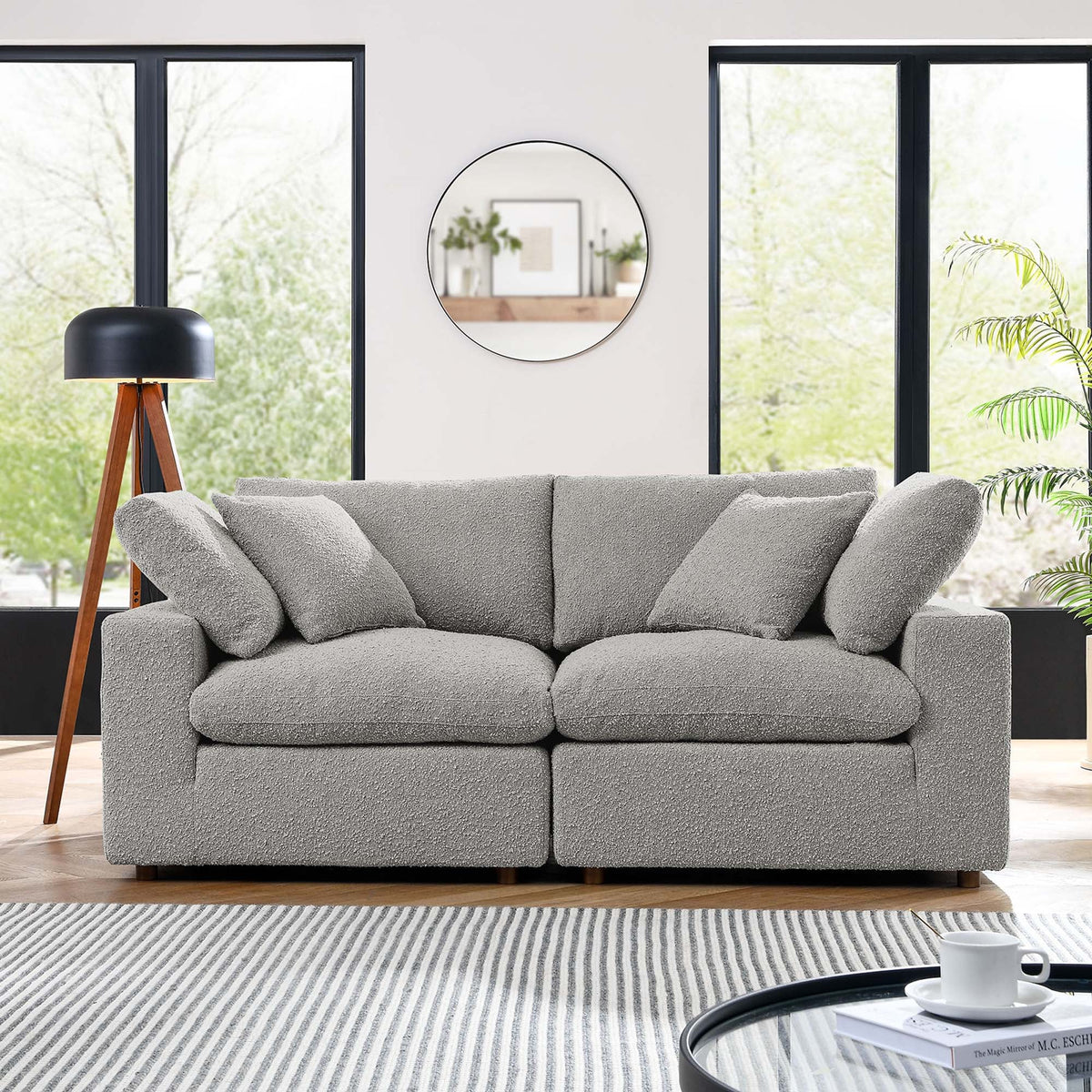 Commix Down Filled Overstuffed Boucle Fabric Loveseat by Modway, photo 14 of 15
