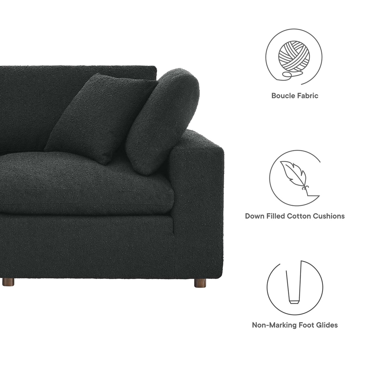 Commix 6-Piece Down Filled Overstuffed Boucle Fabric Sectional Sofa by Modway, photo 2 of 30
