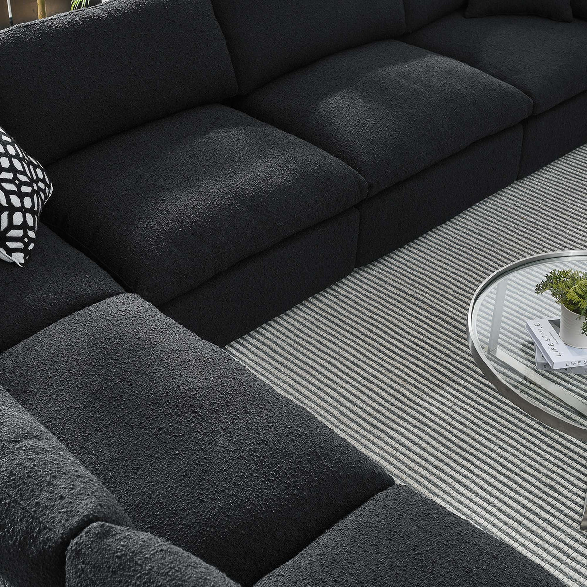 Commix 6-Piece Down Filled Overstuffed Boucle Fabric Sectional Sofa by Modway, photo 5 of 30