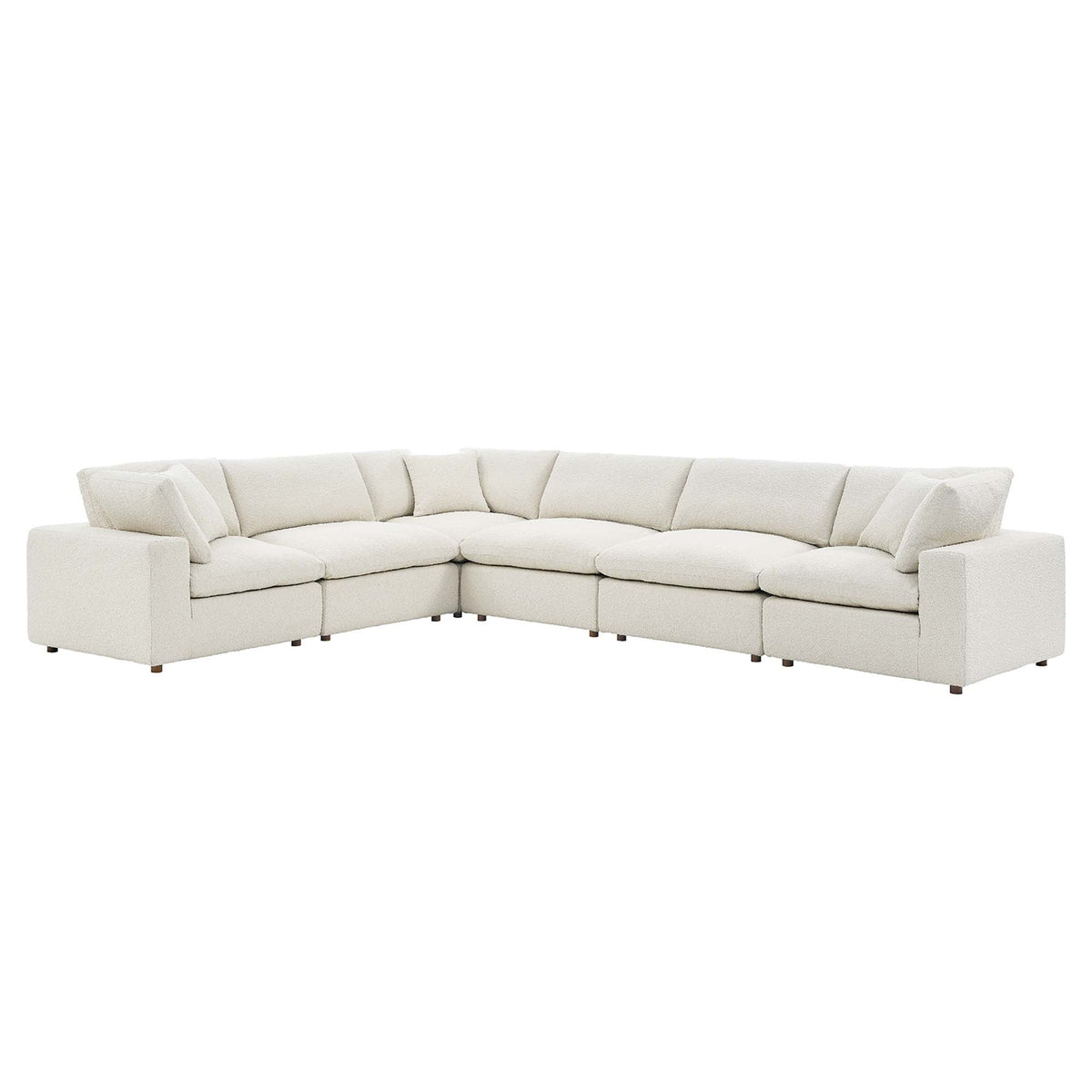 Commix 6-Piece Down Filled Overstuffed Boucle Fabric Sectional Sofa by Modway, photo 6 of 30