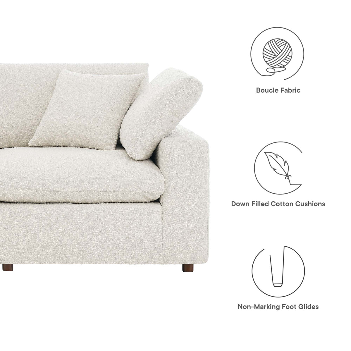 Commix 6-Piece Down Filled Overstuffed Boucle Fabric Sectional Sofa by Modway, photo 7 of 30